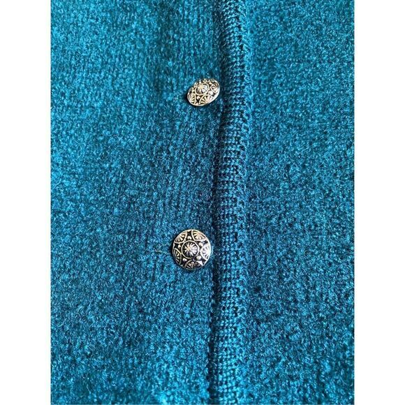 Vintage Parker of Vienna Womens 100% Wool Cardigan Sweater Size 10 Forest Green - Picture 4 of 5